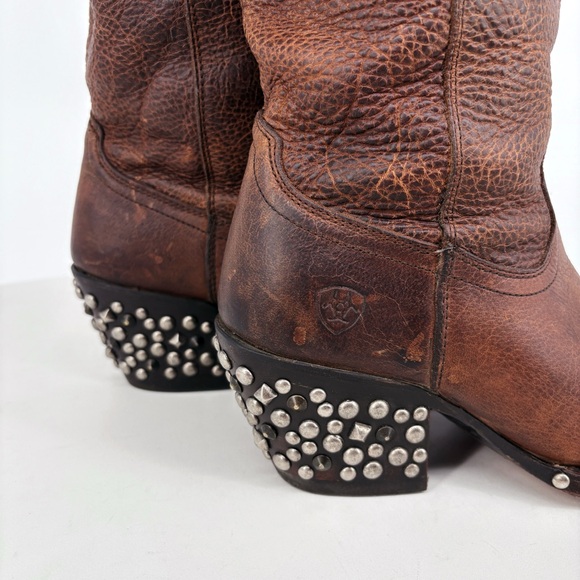 ARIAT Calypso Brown Leather Studded Western Cowboy Boot 6 - Picture 10 of 16